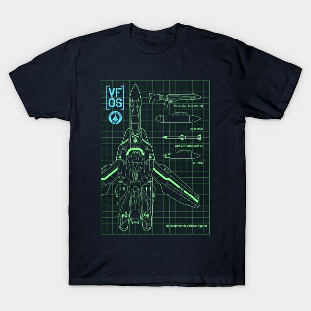 Macross VF0S Blueprint T-Shirt by don_kuma